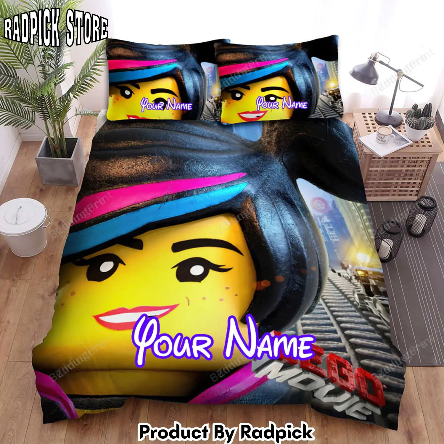 Radpick the lego movie elizabeth banks is wyldstyle movie poster bed sheets duvet cover personalized name bedding sets rp3271111
